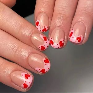 Valentine's Day Short Press-on Nails (Nail Glue Included!)